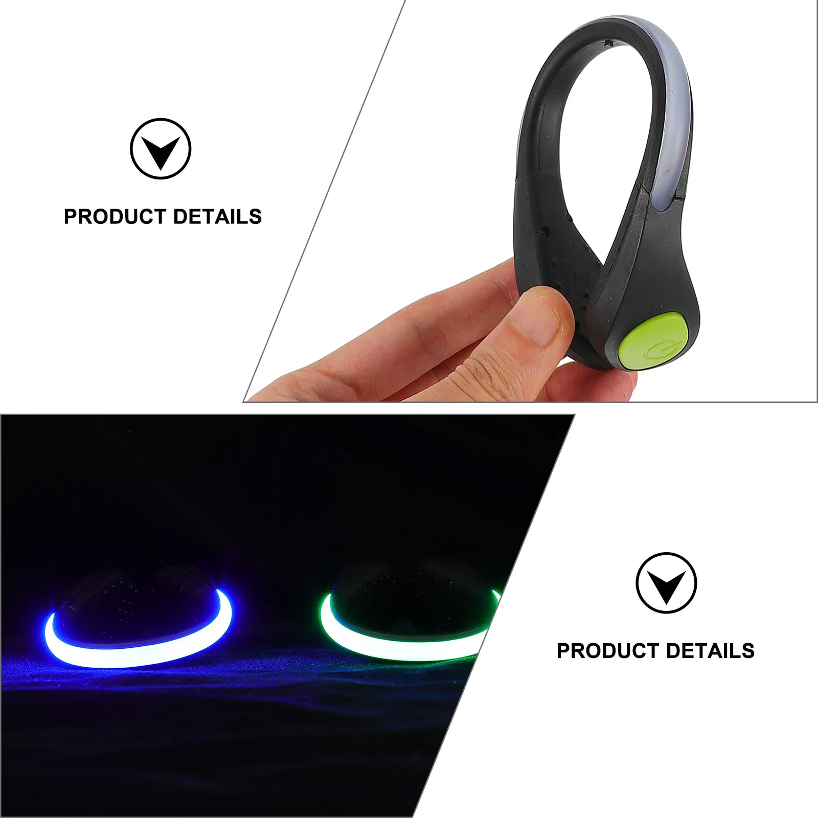 

2 Pcs Luminous Shoe Clip Lights for Joggers on Running Cycling Clips Glow Shoes High Visibility While Abs
