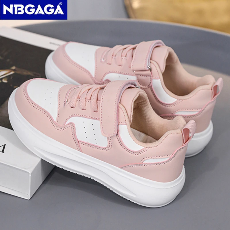 Four Season Leather Kid Sneaker Girls Sports Casual Shoes Children\'s Boys Board Shoes Soft Soled Small White Shoes