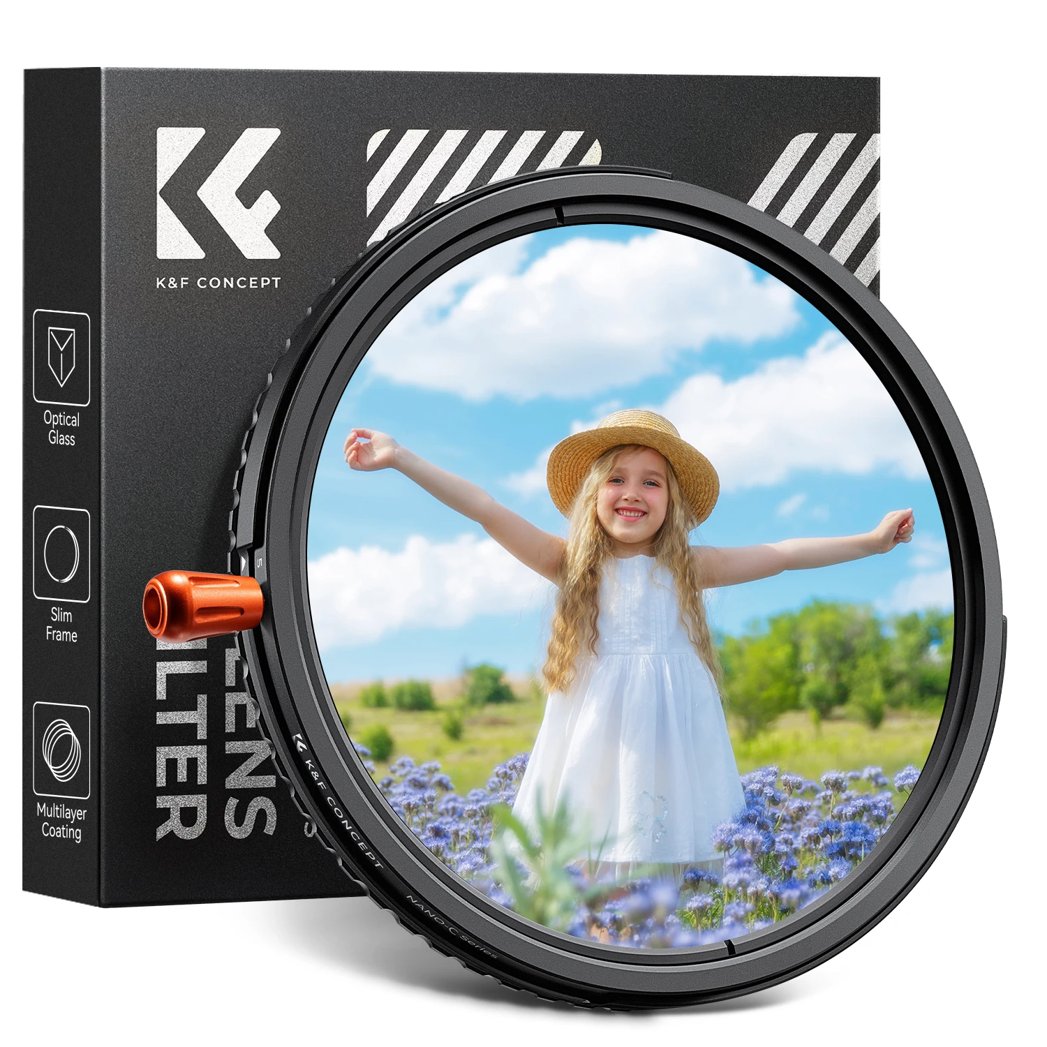 

K&F Concept 3 in 1 1/4 Black Diffusion Mist & Variable ND ND2-32(1-5 Stops) & CPL Filter for 37/49/52/67/72/77/82mm Camera Lens