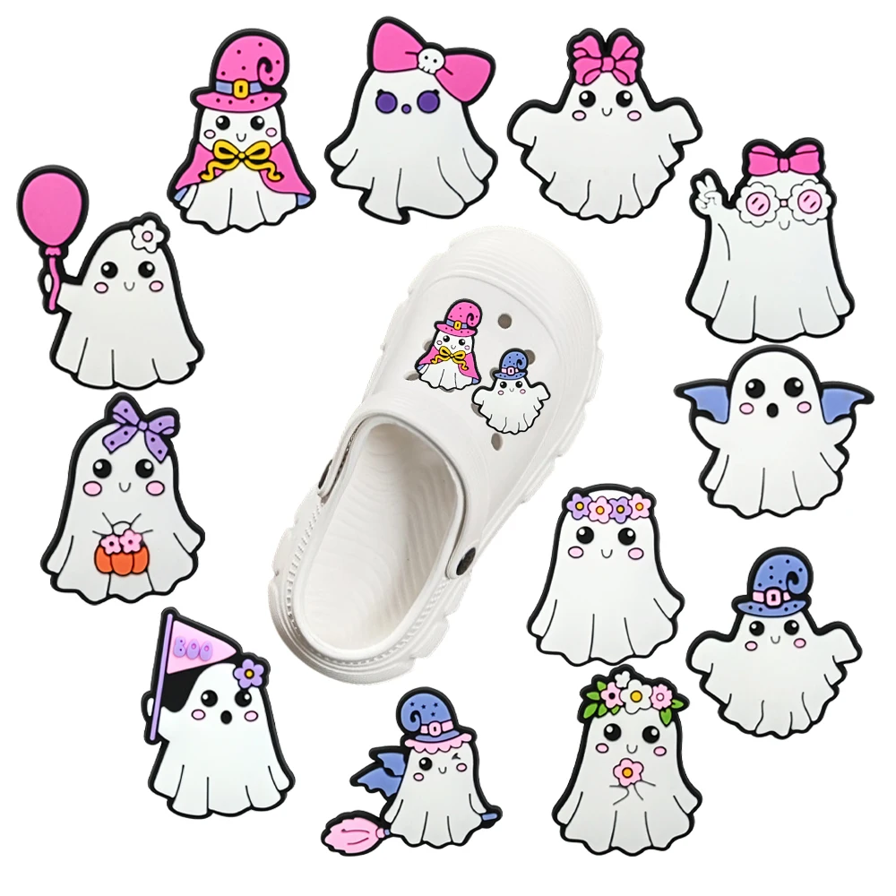 NEW 1-12Pcs Halloween Cartoon Series PVC shoe Accessories DIY Detachable Waterproof PVC Creative Shoe Decorations