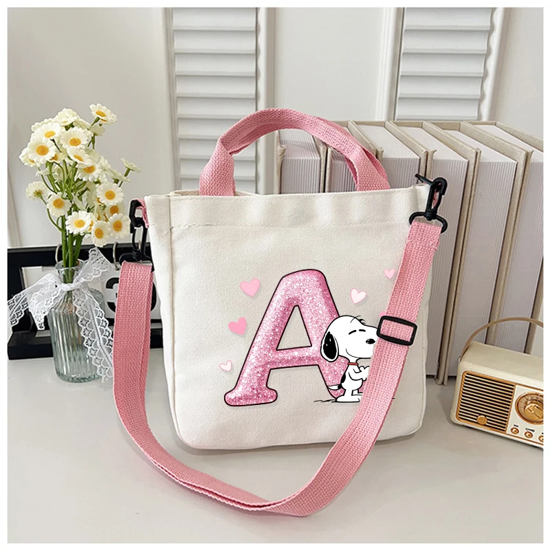 

Snoopy Children's Shoulder Bag Large Capacity Portable Handbag Fashion Anime Pattern Crossbody Bag Children's Birthday Gift