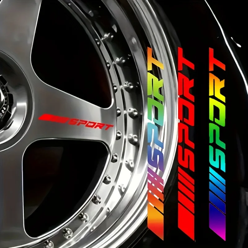 

4Pcs Colorful Sports Stickers, Waterproof PVC Vinyl Decals for Car, Motorcycle, Truck, Bicycle, Wheel & Bumper