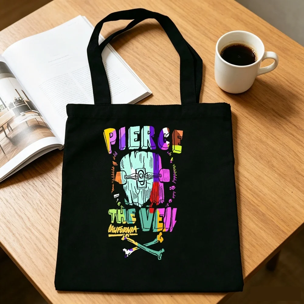 Pierce the Veil tote bag bolsas de tela foldable y2k einkaufstasche sac cabas femme