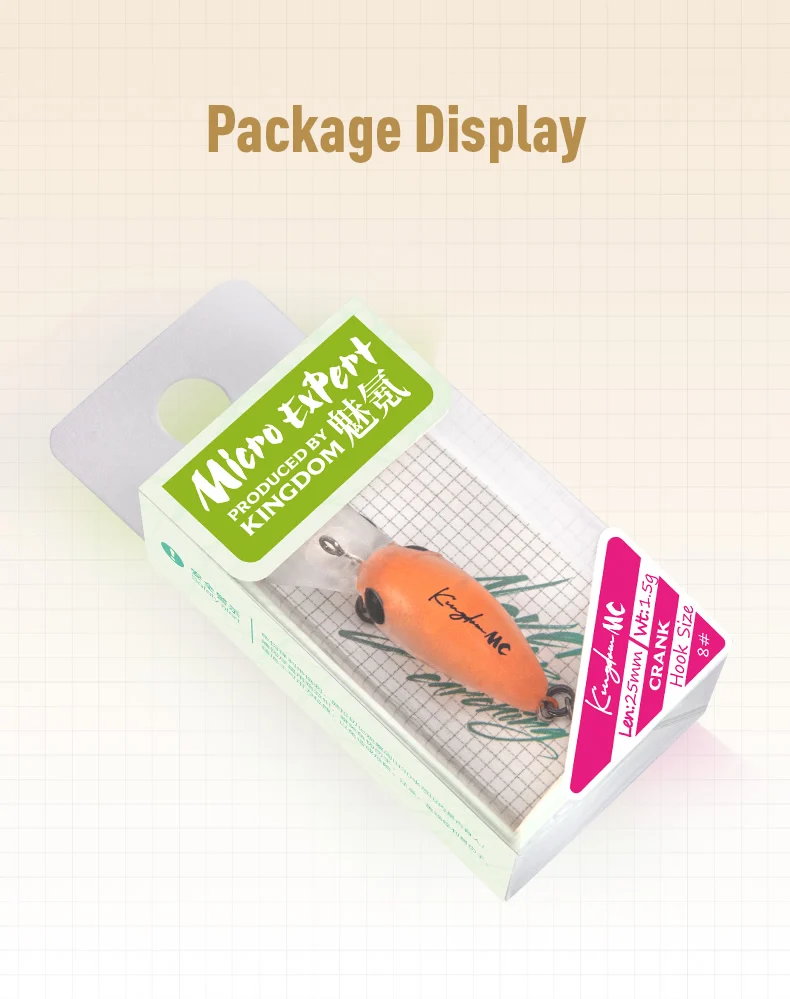 Kingdom Small Crank Minnow 1,5 g 25 mm 3,2 g 32 mm schwimmender Mini-Kunstköder mit Einzelhaken, harter Wobbler zum Angeln auf Barschforellen – Detail 18