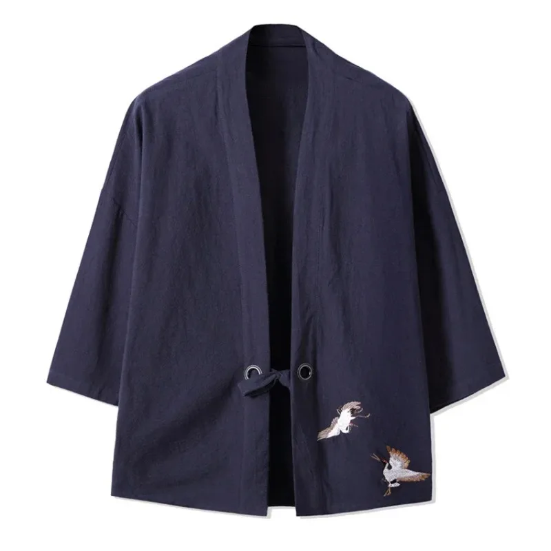 

Men's Casual Fashion Versatile Samurai Suit with Chinese Style Cardigan Embroidered Hanfu