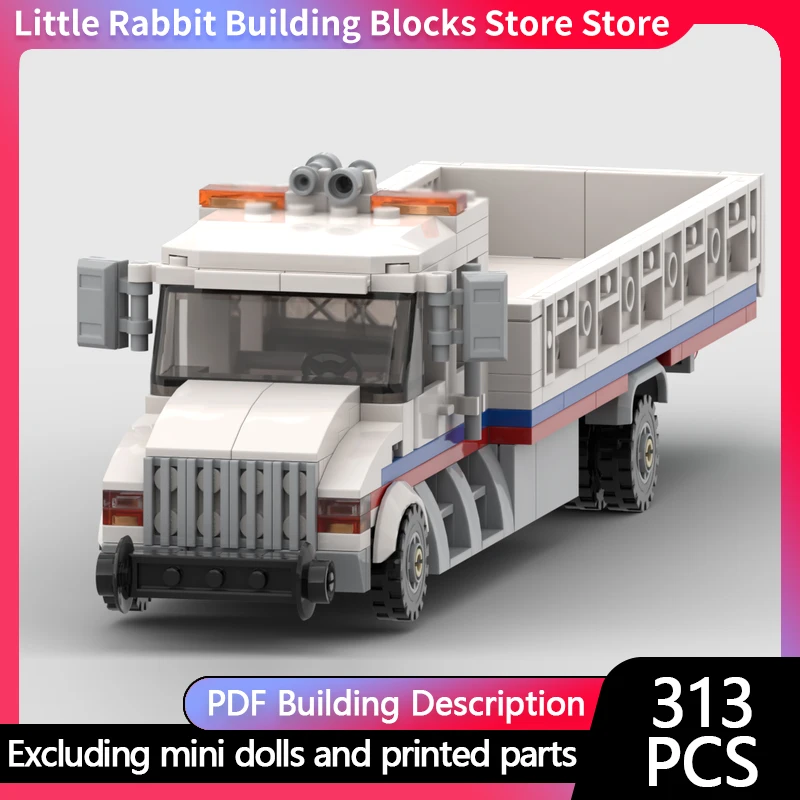 City Car Model MOC Building Bricks Hi-Rail Track Service Truck Modular Technology Children Holiday Gifts Assemble Toys Suit
