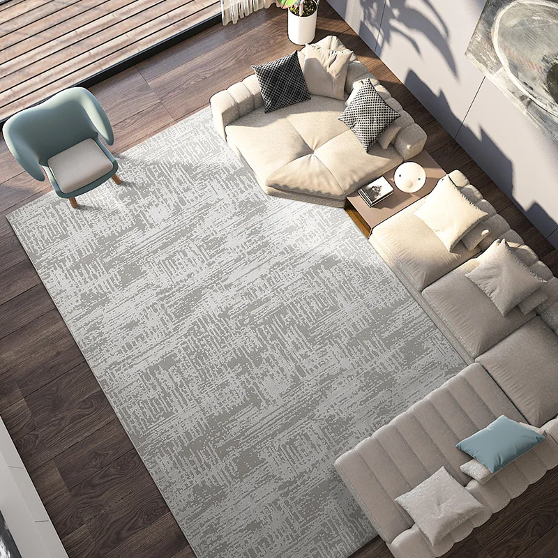 Carpet living room, coffee table, blanket, quiet and minimalist style, high and low velvet three-dimensional blanket surface