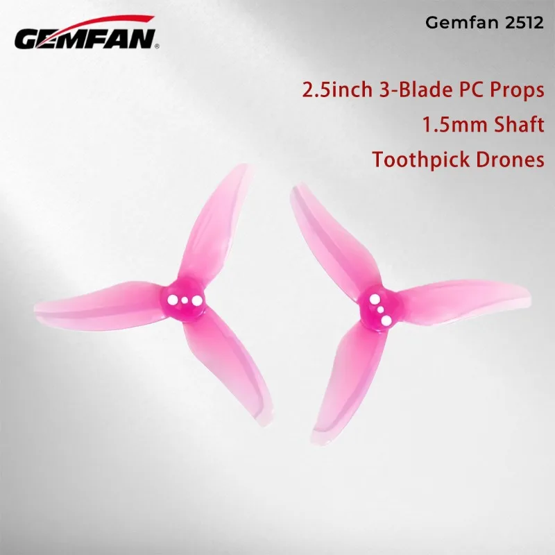 

Пропеллеры Gemfan 2512 2.5X1.2X3, 3-лопастные, из поликарбоната, 4 пары, с монтажным отверстием 1.5 мм для FPV-дронов RC, гоночных и фристайл-дронов 2.5 дюйма (тип Toothpick)