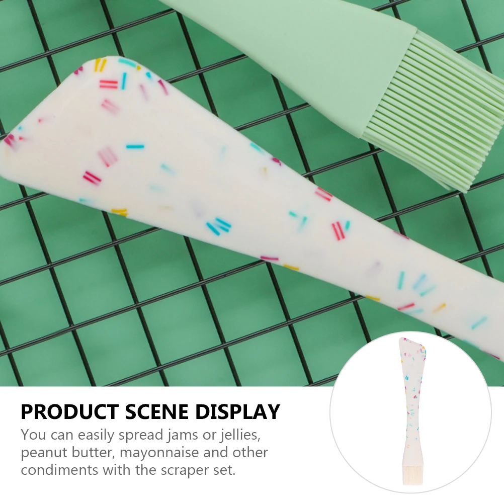 

Silicone Scraper 2-In-1 Baking Tool Dual Head Spatula Cream Jam Spreader Kitchen Utensil Lightweight Easy Clean
