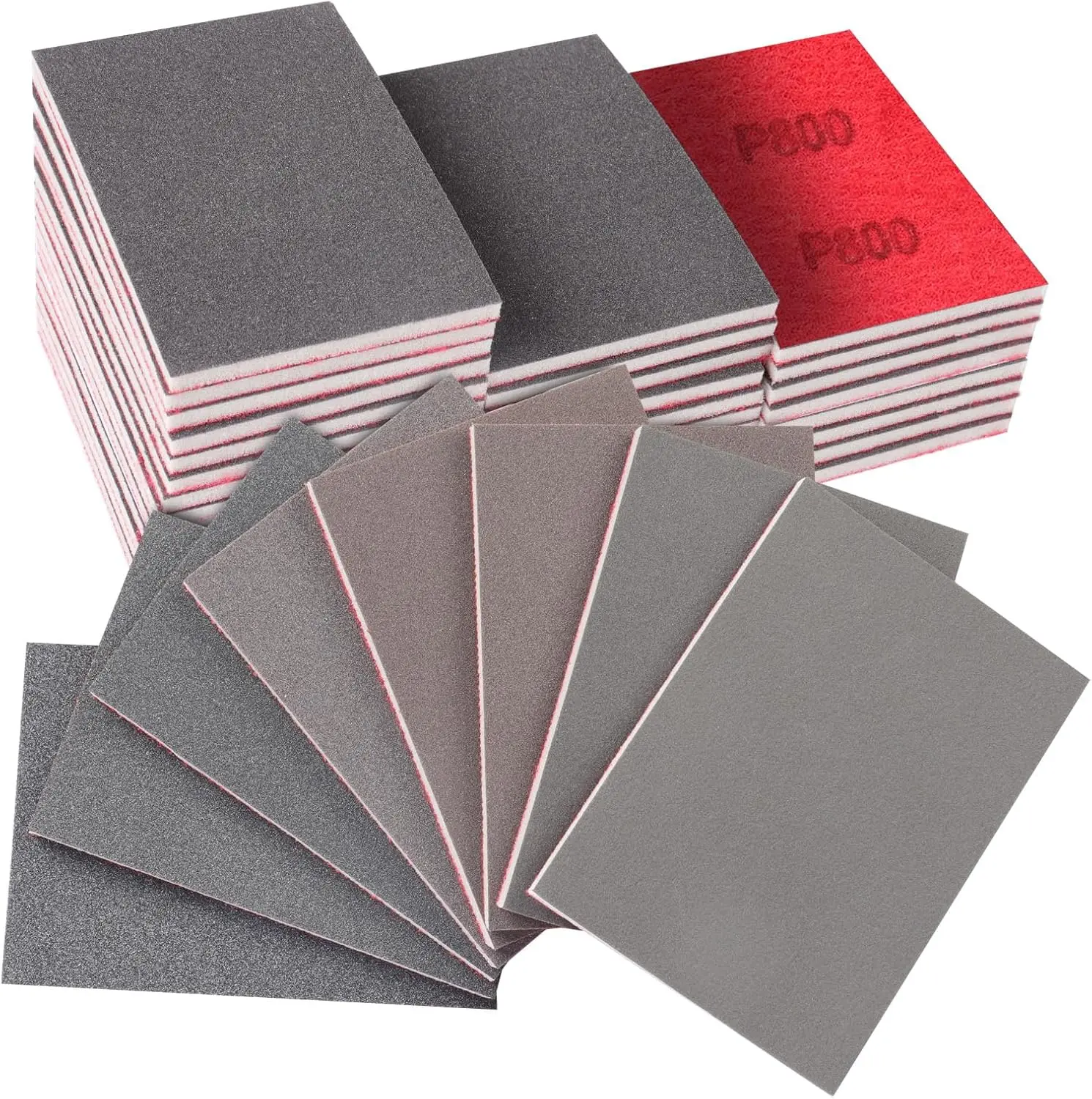 

32PCS Sanding Sponge Kit, 180-3000 Grit Hook & Loop Wet Dry Sanding Sponges for Wood Metal Auto Body Furniture Crafts