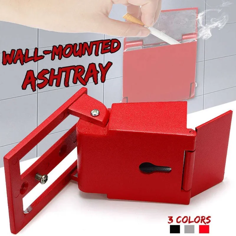 95*70mm Wall Mounted Aluminum Alloy Ashtray Cigarette Holder Creative Personality Outdoor Smoking Public Places