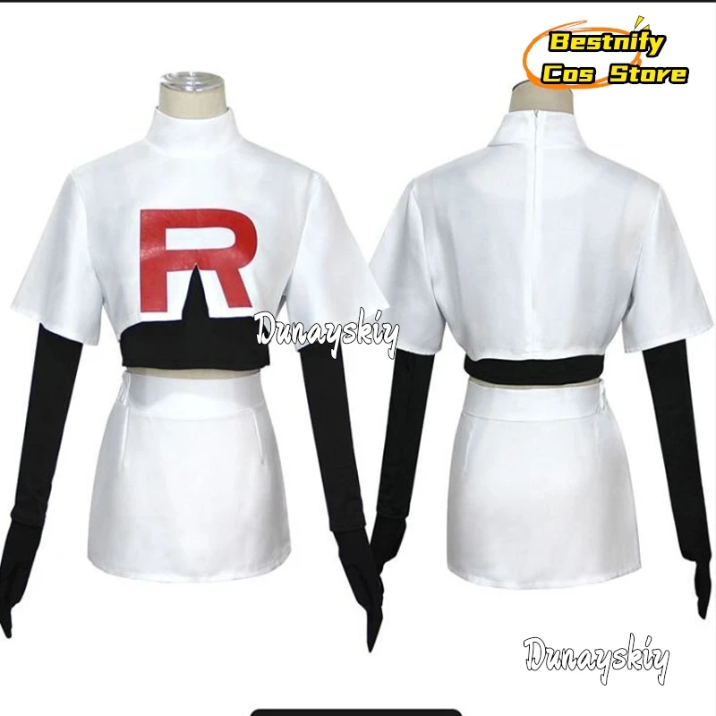 Game Team Rocket Cosplay Jessie Musashi James Kojirou Costume Halloween Anime Accessories Wig Full Set Roleplay Cos Sportwear