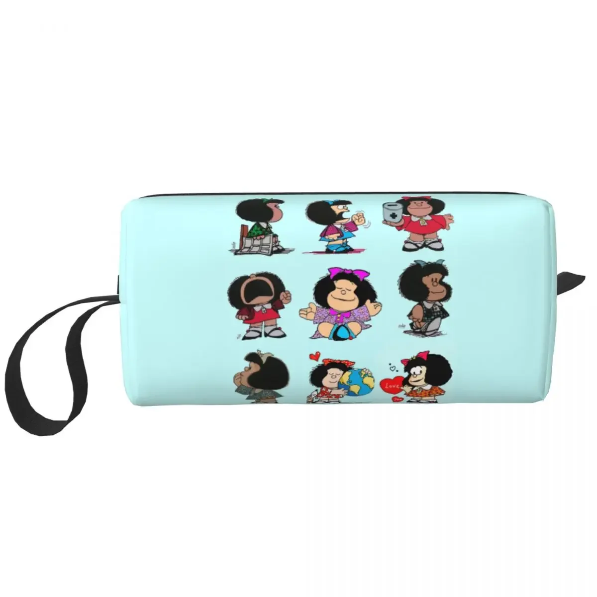 Cartoon Mafalda Funny Meme Cosmetic Bag Women Cute Big Capacity Makeup Case Beauty Storage Toiletry Bags