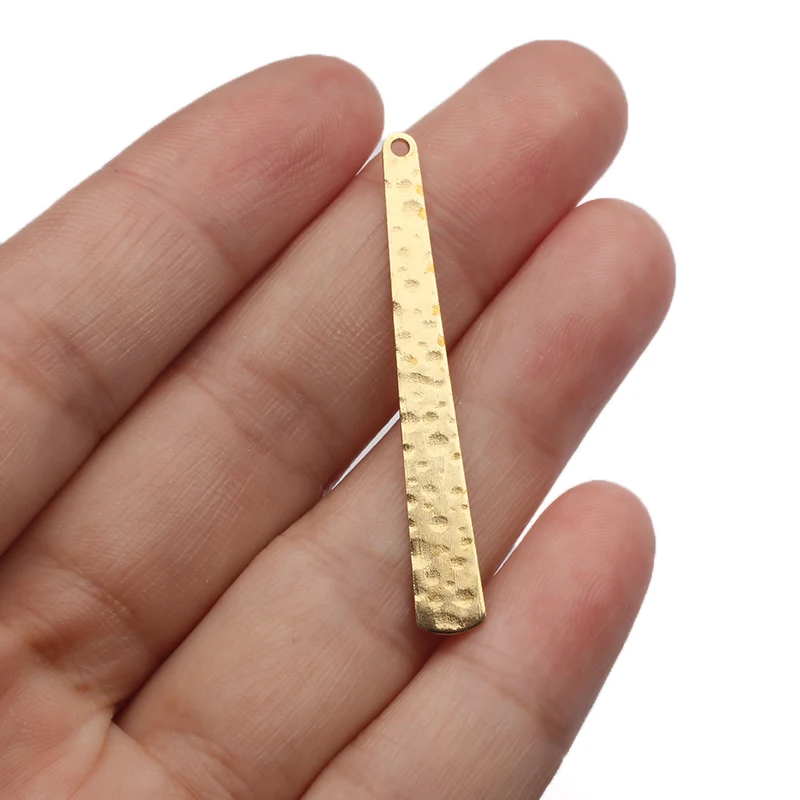 10Pcs Brass Flat Bar Charms Hammered Long Strip Baseball Bat Charms for DIY Earrings Necklace Bracelet Jewelry Making Supplies