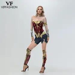 VIP FASHION Women Superhero Cosplay Costume Carnival Purim Party Clothes Sexy Zentai Bodysuit Lady Fancy Jumpsuit Disguise Wear