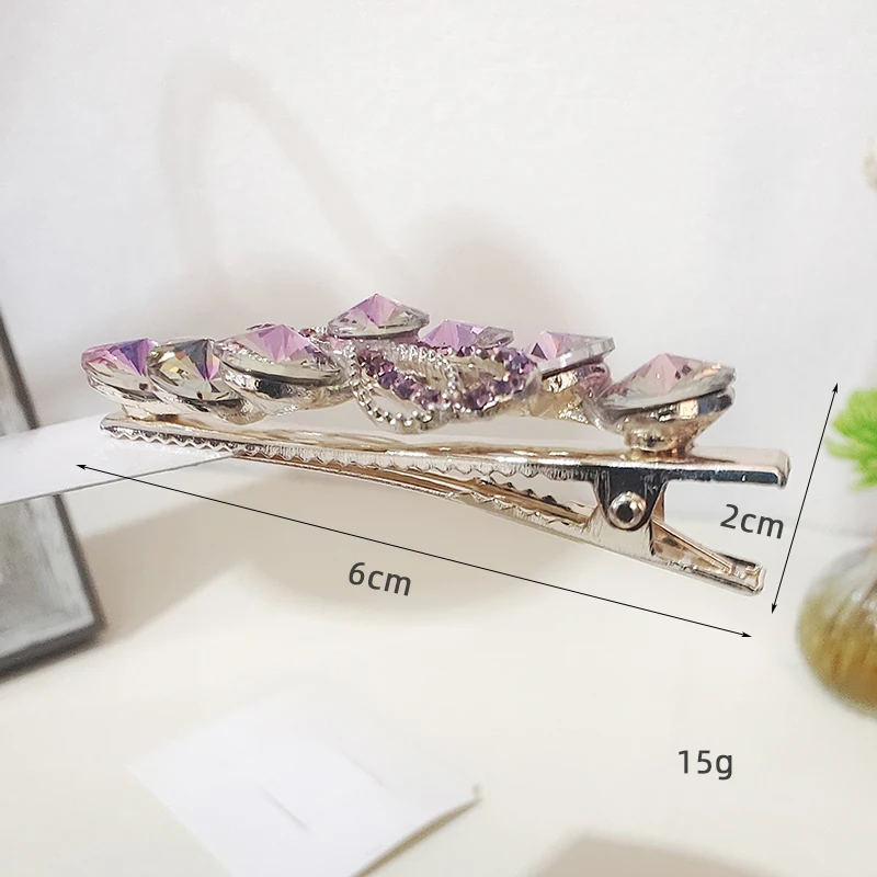 Y2k Trendy Elegant Luxury Crystal Hair Clips Hair Accessories For Women Hairpin Korean Style Alloy Rhinestone Duckbill Clips