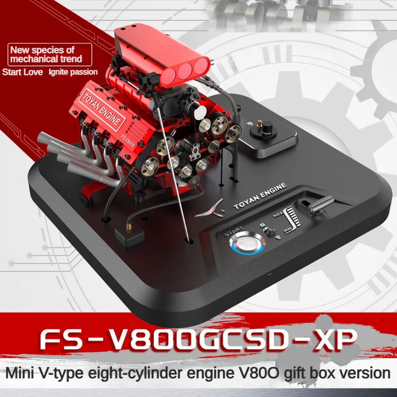 

TOYAN V8 Engine All-metal Mechanical Assembly High Simulation Model Fuel Micro Mini Eight-cylinder Engine Assembly Toy