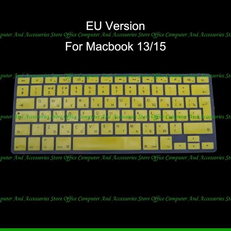 

U55C Клавиатура Силиконовая защитная крышка кожи для MacBooks Air 13 15 Клавиатуры EU Стандарт