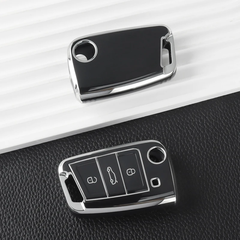 Weiche TPU Autoschlüssel-Hülle für VW Volkswagen Golf 7 Polo Tiguan GTI T-Cross T-Roc SEAT Leon Ibiza Skoda Octavia Kodiaq Zubehör