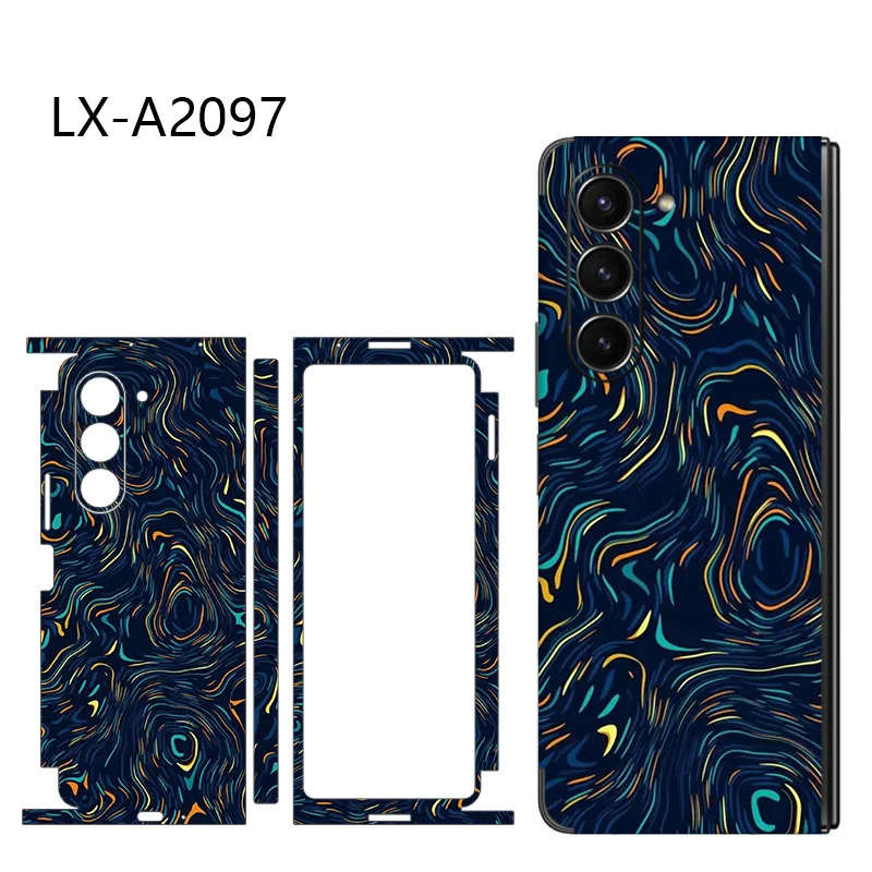 Colorful  Sticker For Samsung Galaxy Z Fold6 5 4 3 75G Back Screen Protector Hing Side Skin Protective Film Fold4