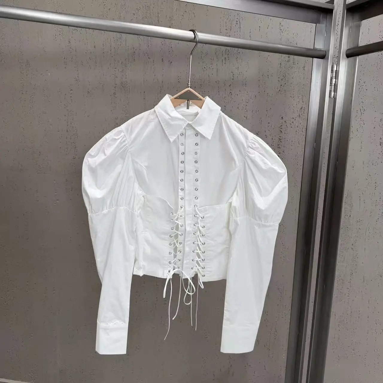 High Street Shirts Women's French Retro Top Autumn Fashionable and Versatile Waist Cinching and Slimming Design Tied Shirt