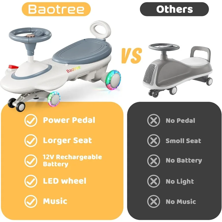 Passeio elétrico no carro 12V - Carro elétrico com bateria recarregável, luzes LED e música anti-capotamento para meninos e meninas de idades