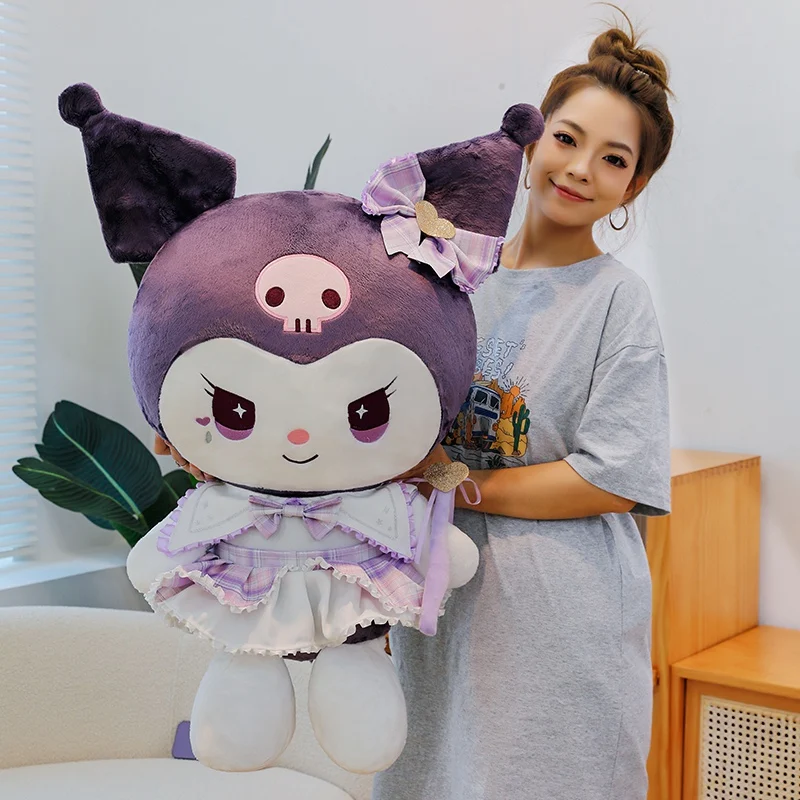 Kuromi Plush Big Size Toys Cartoon Anime Stuffed Dolls Soft Sofa Cushion Kawaii Room Decor Kids Exquisite Xmas Birthday Gifts