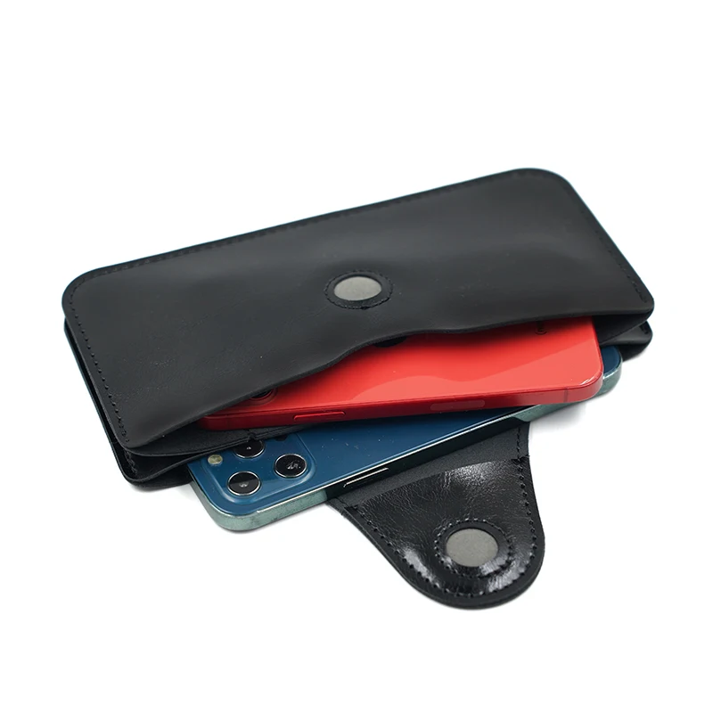 Universal Thin Double Layer Pu Leather Clutch Bag 6.7-6.9 Inch Phone Lightweight Sleeve Small Case for iPhone 17 Pro Max Plus view 3