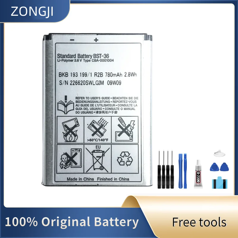 New Battery BST-36 780mAh For Sony Ericsson J300 K510i Z550a K310 J300C X0001 Z550C K320 K310i W200 Z550i Z558 K310C K510C