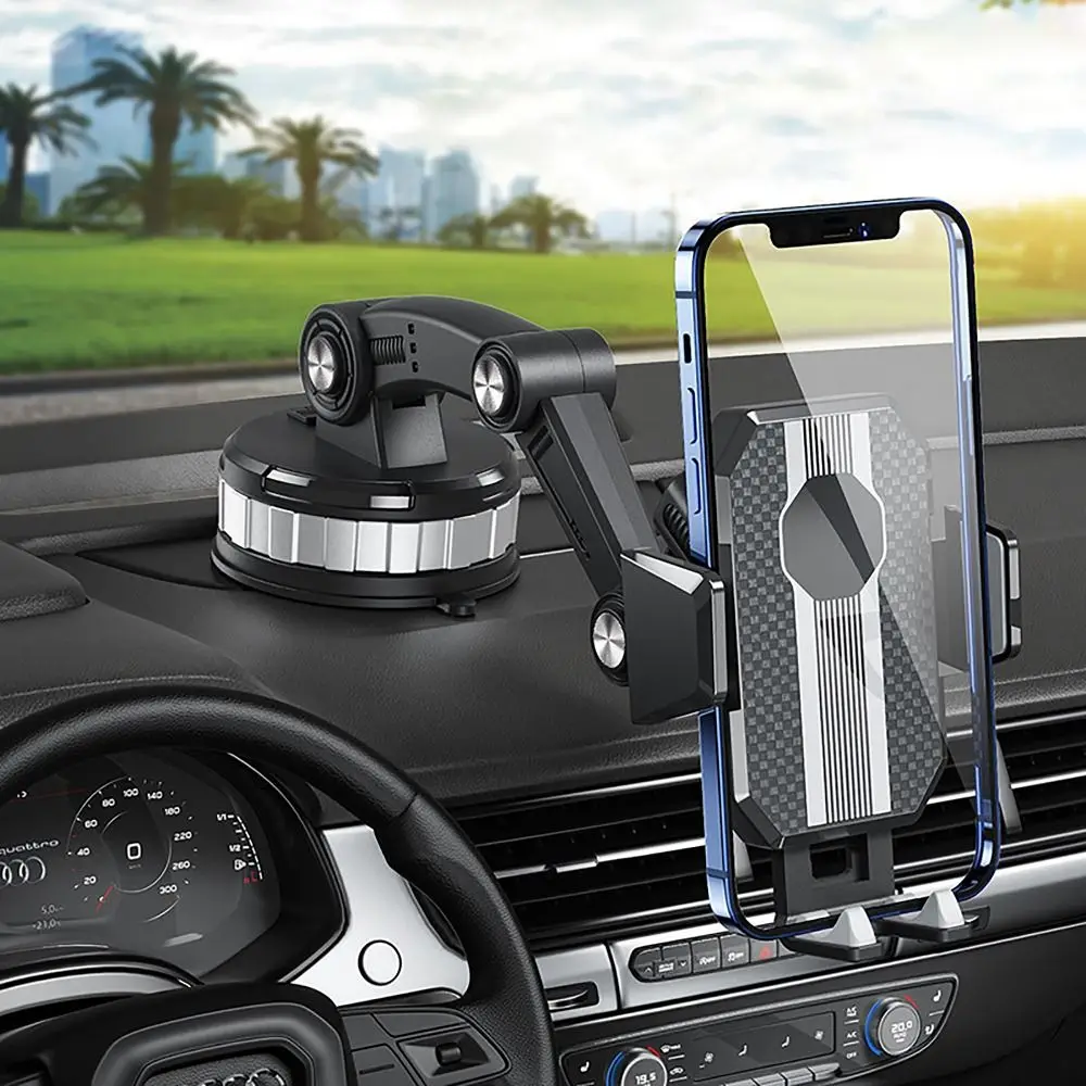 360° Rotating Car Phone Holder Anti Shaking Suction Cup Type Car Phone Bracket Fixed Shockproof Smartphone Holder