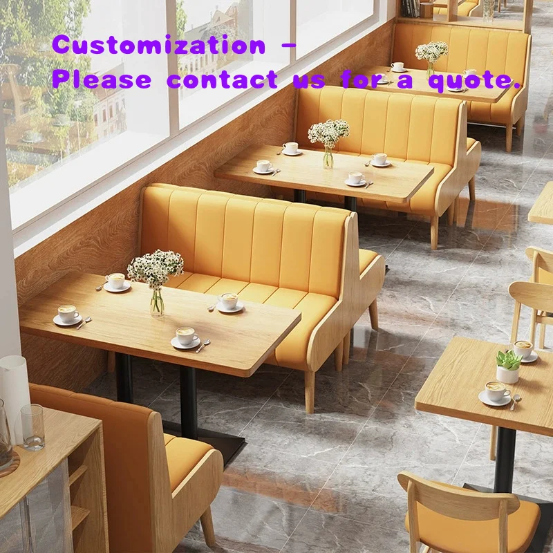 custom.Customized Solid Wood Panel Booth Sofa Table Commercial Coffee Shops and Restaurants Modern Design Style