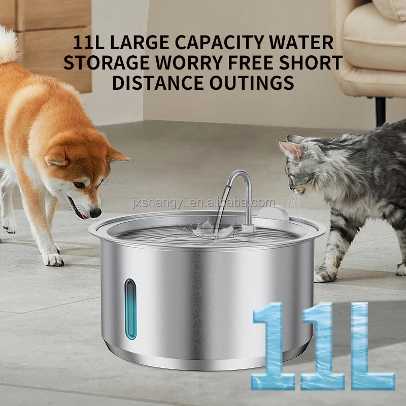hit productFactory High Quality 11L Stainless Steel Automatic Battery Charge Luxurious Cat & Dog Water Fountain