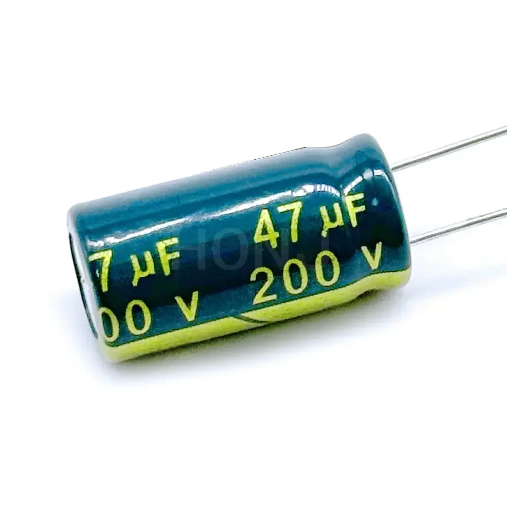 10 sztuk 200v47UF 10x20mm wysokiej częstotliwości niski ESR kondensator aluminiowy 47uf 200v 47mf 200wv 47MFD 200vdc 20%