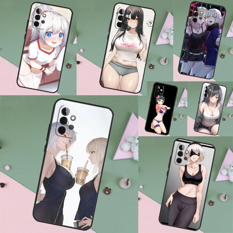 Japanese Style Anime Girl Case For Samsung Galaxy A52 A32 A12 A16 A26 A36 A56 A15 A35 A55 A34 A54 A13 A33 A53 A17 A06