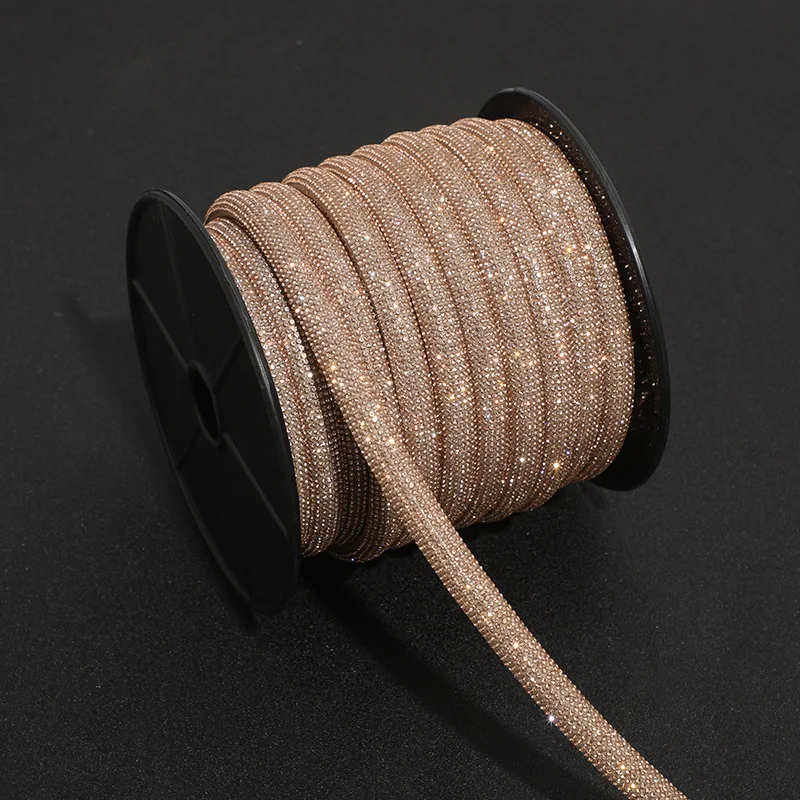 5 Yards 1 Yard Golden/Silver Shiny Crystal Rope DIY Rhinestone Drawstring Hoodie Trouser Replacement String Diamond Trim Cord