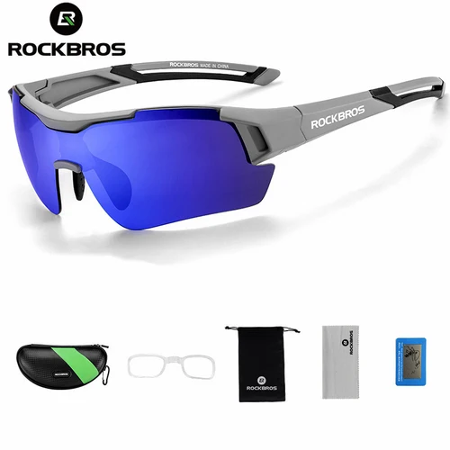 ROCKBROS-Gafas de ciclismo polarizadas para hombre y mujer, lentes deportivas para bicicleta de montaña, gafas de sol para exteriores