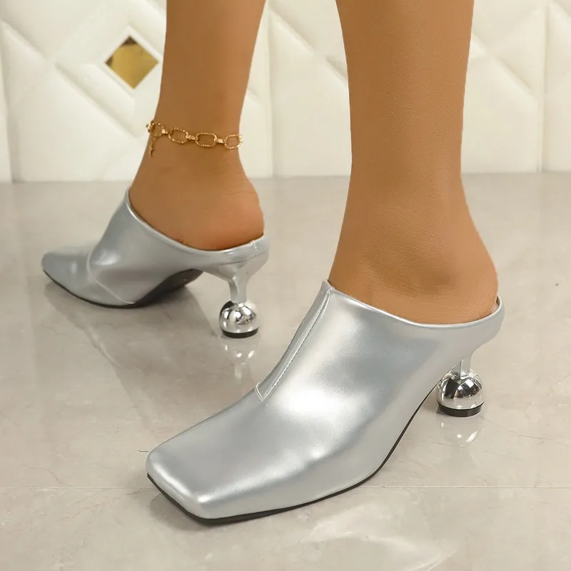 2025 New Roman Women Sandals,Baotou High Heels Women's Slippers Square Head Fashion Design Party Ladies Shoes Sandalias De Mujer