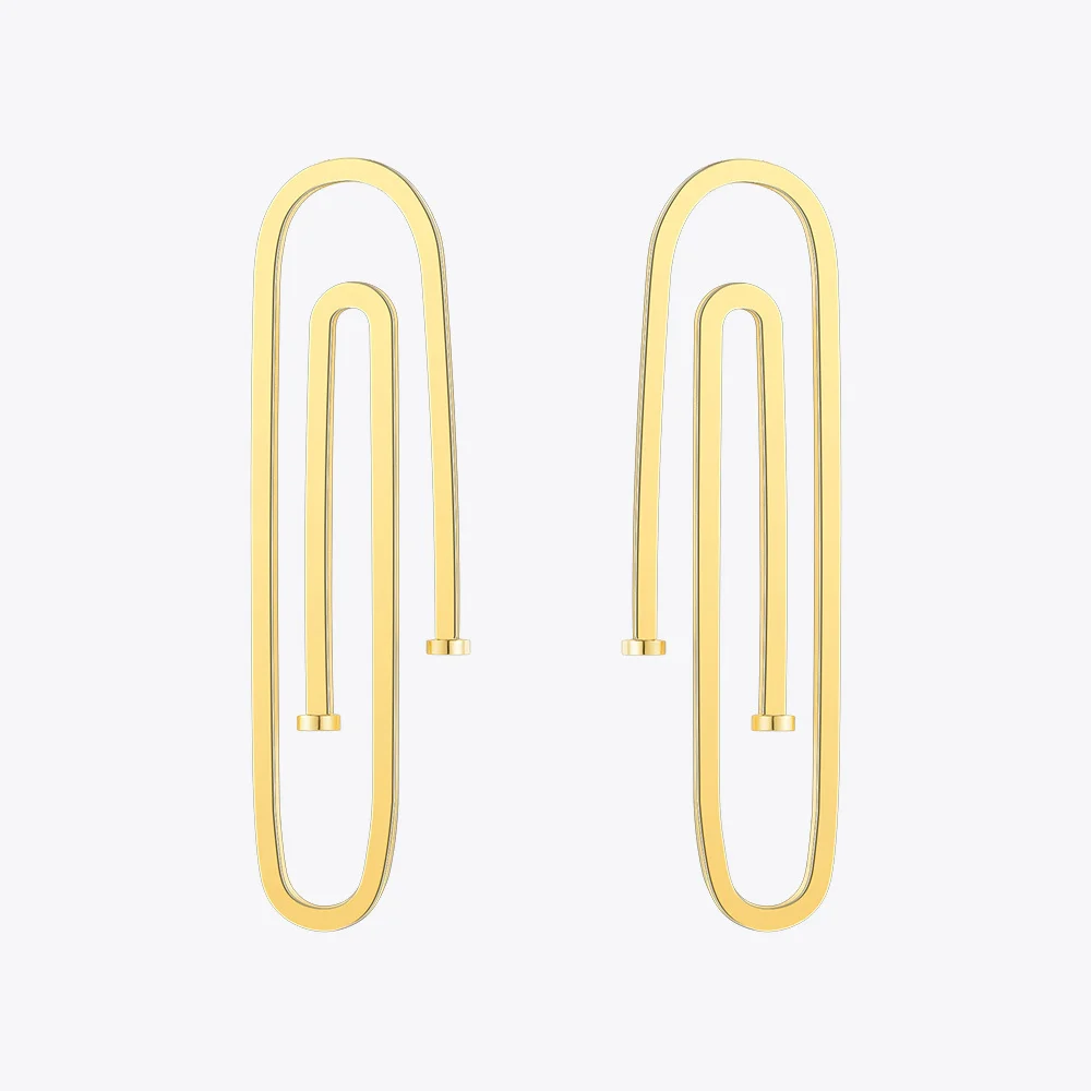 Enfashion Jewelry Geometric Long Pipe Dangle Earrings Gold color Stainless steel Long Drop Earrings For Women Earings EB171031