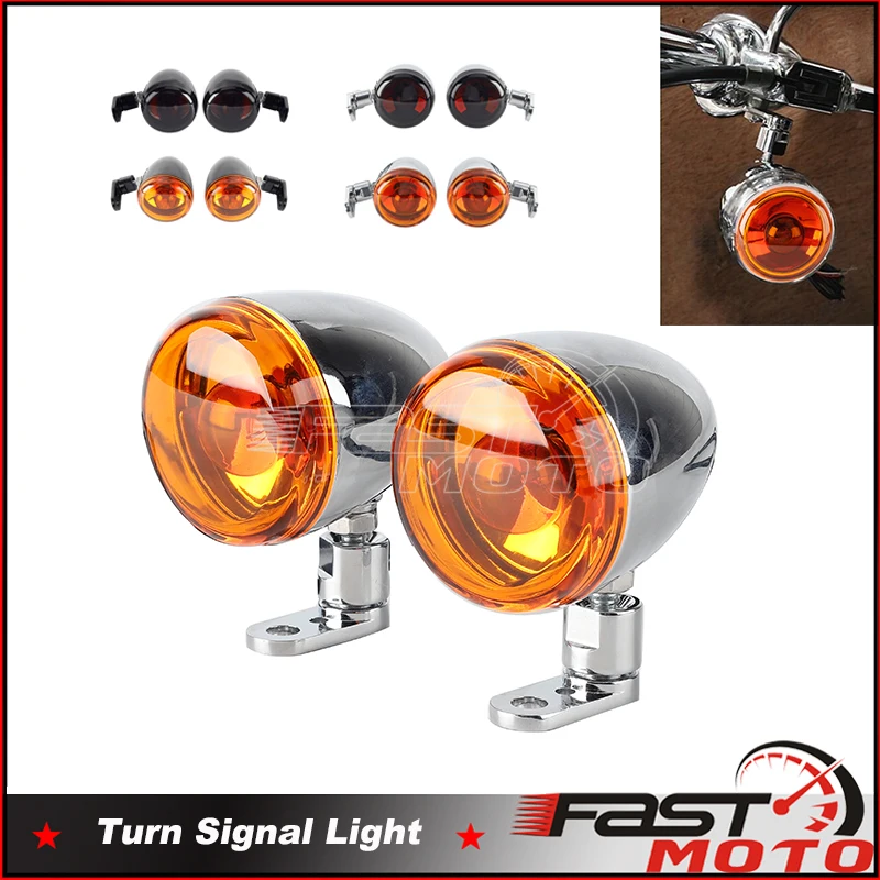 

Rear Chrome Bullet Turn Signals Light Mount Brackets For Harley Springer Dyna Streetglide Sportster 883 1200 Signal Indicator