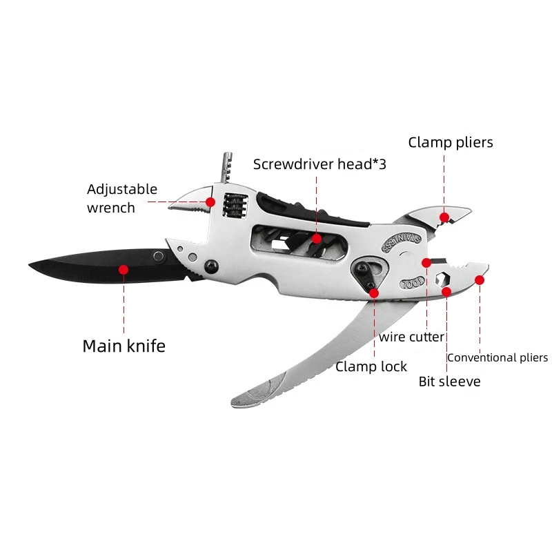 Multi-tool Survival Knife Multi Tool Set Purpose Adjustable Wrench Knife Wire Cutter Pliers Survival Emergency Gear Tools Set