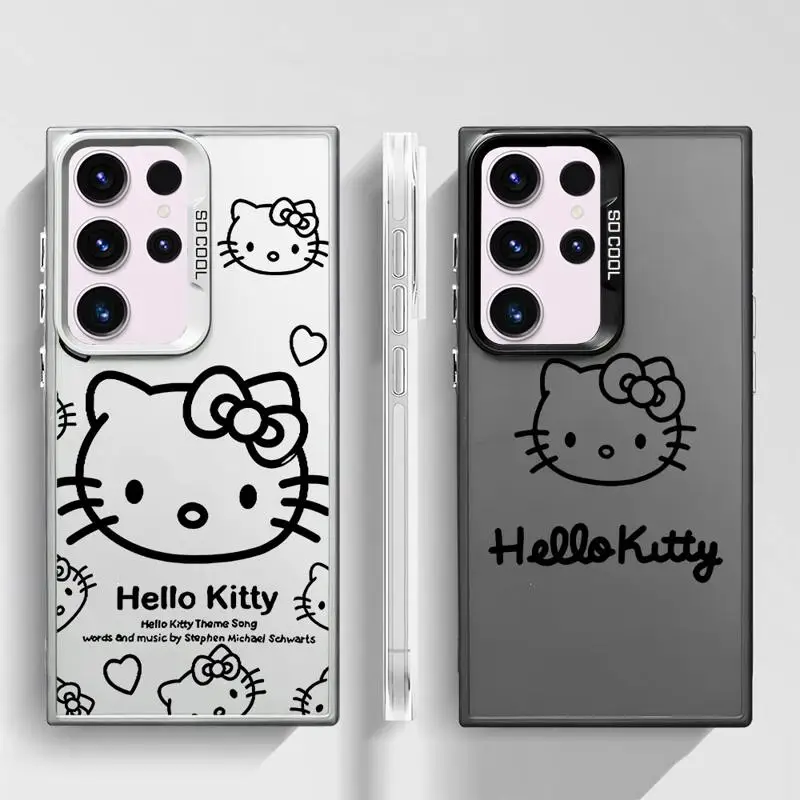 Hello Kitty Line Phone Case for GalaxyNote20 20Ultra S21 S23 S22 S20 S24 Plus S20 S23 S22 S21 S24 S23 Ultra S20 S23 S21 FE