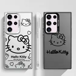 Hello Kitty Line Phone Case for GalaxyNote20 20Ultra S21 S23 S22 S20 S24 Plus S20 S23 S22 S21 S24 S23 Ultra S20 S23 S21 FE