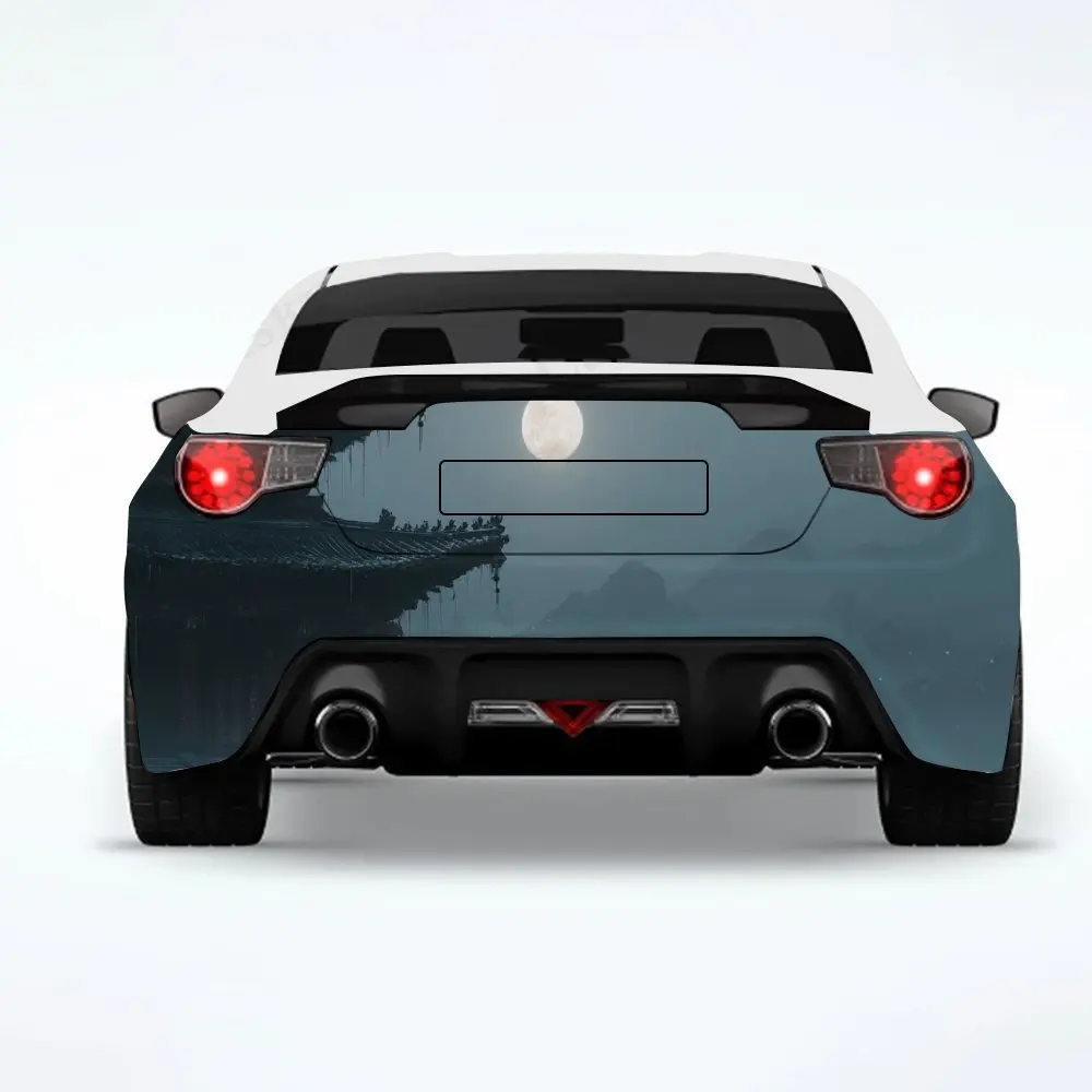 

Загадочная фигура в красном халете, виниловая наклейка на заднюю часть автомобиля, водонепроницаемые самоклеящиеся виниловые наклейки для хвоста и бампера автомобиля, De