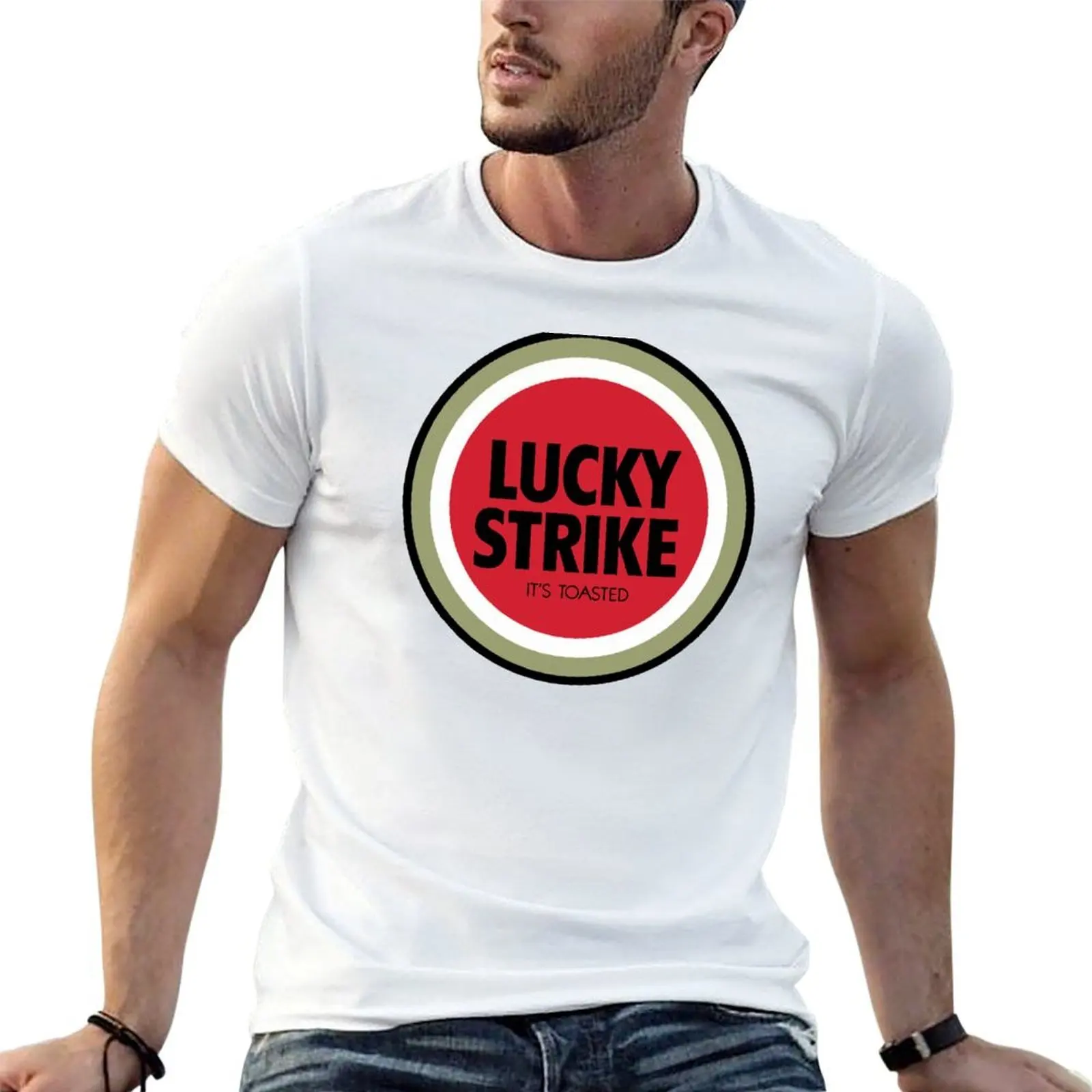 Lucky Strike T-Shirt No Iron Casual Short Sleeve Top