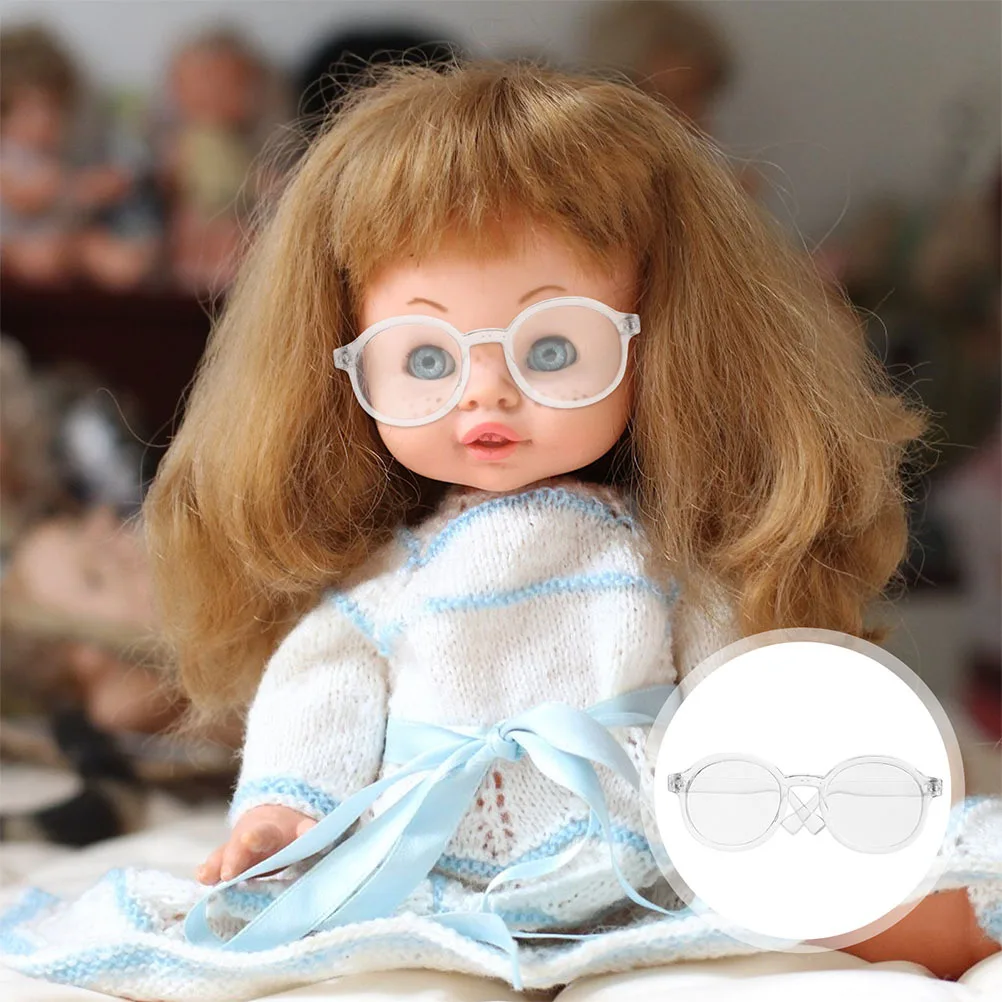 

2pcs Glasses Accessories 20Cm Mini Sunglasses For Cotton Lightweight Realistic Design Easy Swap Dress Up Eyewear Cosplay Props