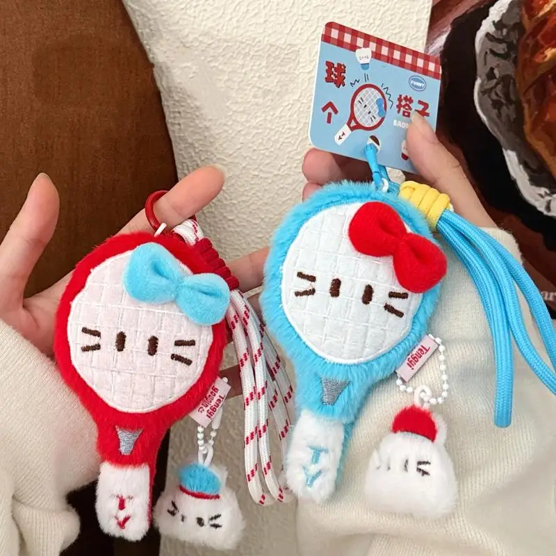 [JT] 1Pc Kawaii Badminton Racket Pluche Sleutelhanger Cartoon Gevulde Pop Rugzak Decoratie Accessoires Vriend Verjaardagscadeau