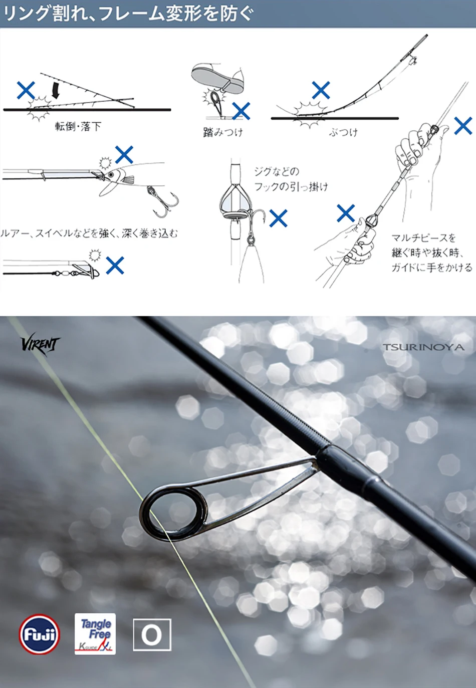 TSURINOYA Forellenrute S702L Gewicht 76g VIRENT 2,10m L Aktion RF FUJI Ringe Tubular Spitze BFS Rute Spinning Casting Carbonrute – Detail 11