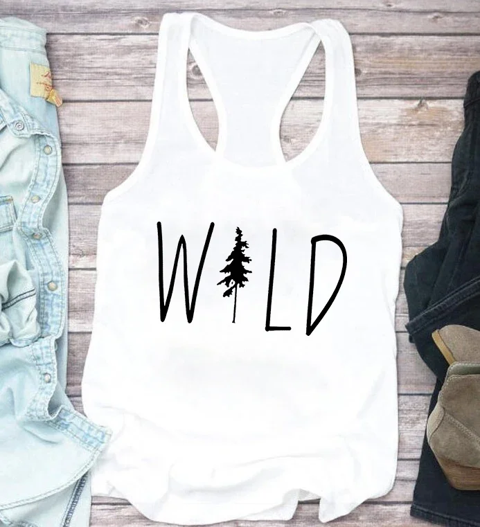 

Wild Outdoor Tank Top Summer Outdoor Tank Park Hiking Shirt Outdoor Lover Tee Gift Casual Women Tops Streetwear Clothes M