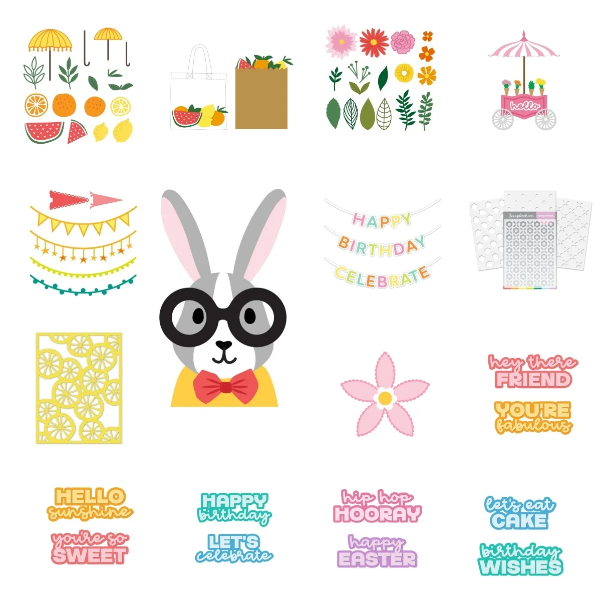 

New Rabbit Fruit Letter Metal Cutting Dies Stencil For Decorating Scrapbook Diy Paper Card Album Embossing Craft Easter