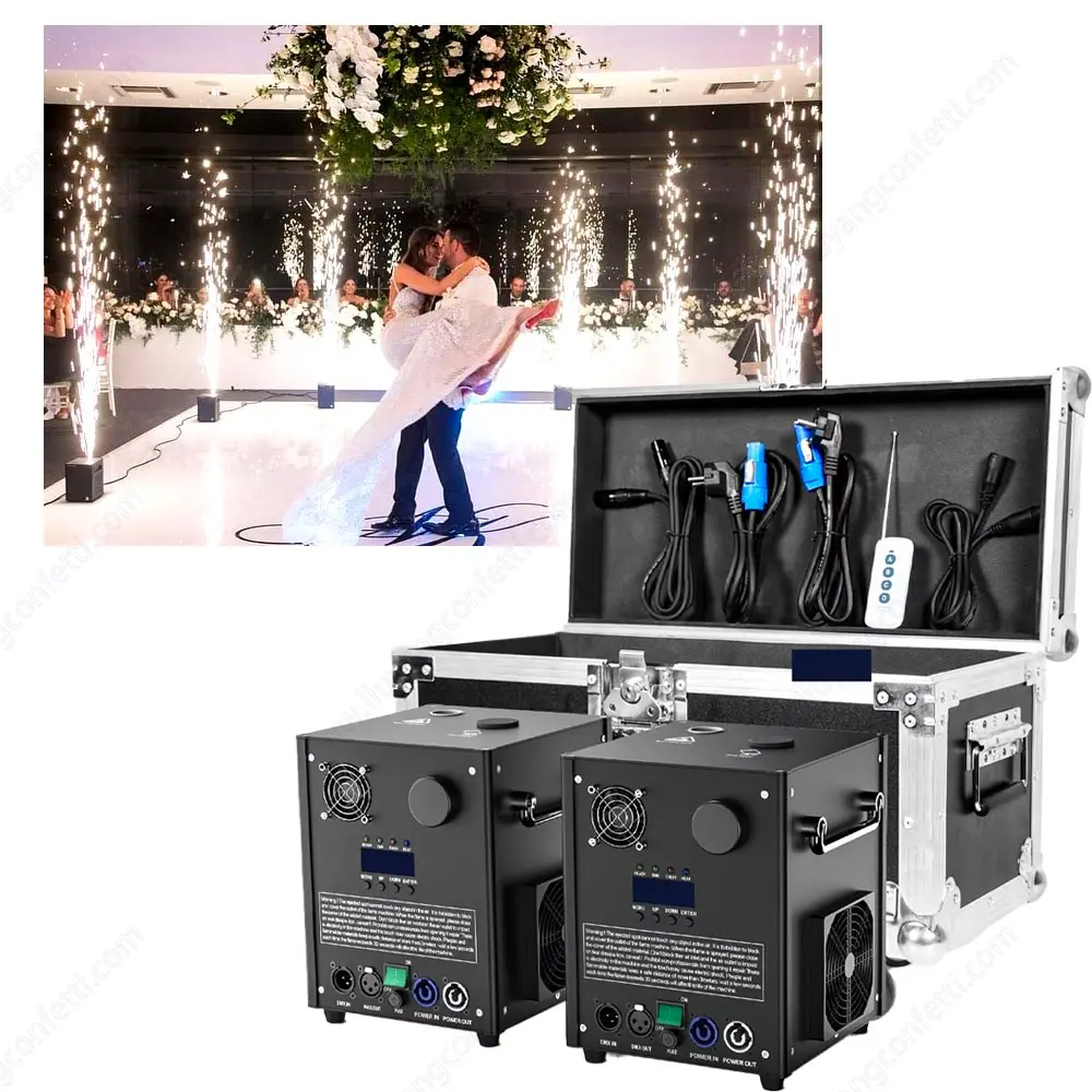 Marriage DJ 750W Cold Sparks Machine Indoor/Outdoor Electronic Flower Spraying Machine Fire-work Machine for Wedding Show Party